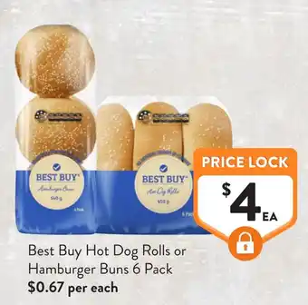 Foodworks Best Buy Hot Dog Rolls or Hamburger Buns offer