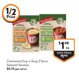 Foodworks Continental Cup-a-Soup 2 Serve Selected Varieties offer