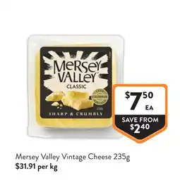 Foodworks Mersey Valley Vintage Cheese offer