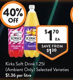 Foodworks Kirks Soft Drink offer