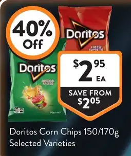 Foodworks Doritos Corn Chips Selected Varieties offer