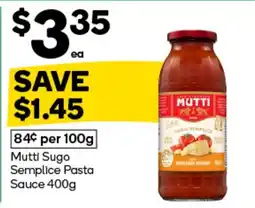 Woolworths Mutti Sugo Semplice Pasta Sauce offer