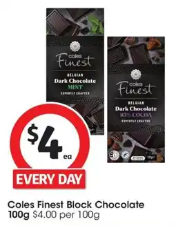 Coles Coles Finest Block Chocolate offer