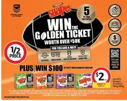 Coles Arnott's Shapes Crackers offer