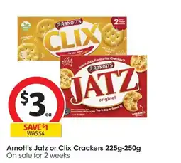 Coles Arnott's Jatz or Clix Crackers offer