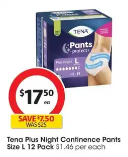 Coles Tena Plus Night Continence Pants offer