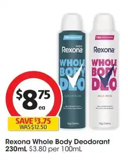 Coles Rexona Whole Body Deodorant offer