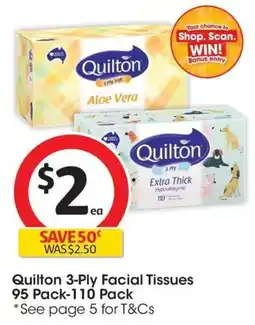 Coles Quilton 3-Ply Facial Tissues offer