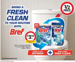 Coles Bref In The Bowl 42g-50g or Liquid Toilet Cleaner 600mL-700mL offer