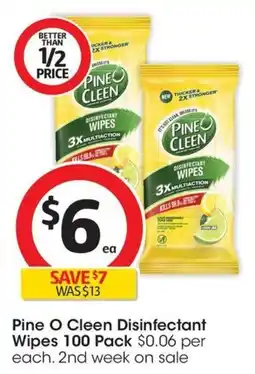 Coles Pine O Cleen Disinfectant Wipes offer