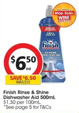 Coles Finish Rinse & Shine Dishwasher Aid offer