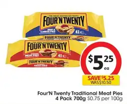 Coles Four'n Twenty Traditional Meat Pies offer