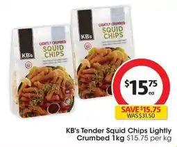 Coles KB's Tender Squid Chips Lightly Crumbed offer