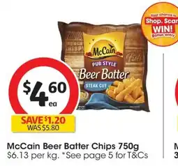 Coles McCain Beer Batter Chips offer