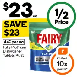 Woolworths Fairy Platinum Dishwasher Tablets offer