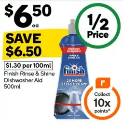 Woolworths Finish Rinse & Shine Dishwasher Aid offer