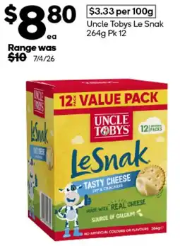 Woolworths Uncle Tobys Le Snak offer