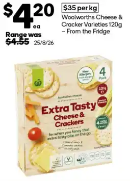 Woolworths Woolworths Cheese & Cracker Varieties offer