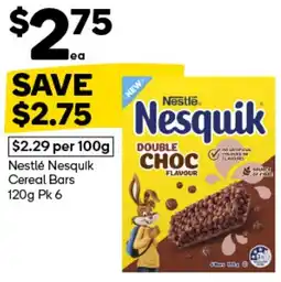 Woolworths Nestlé Nesquik Cereal Bars offer