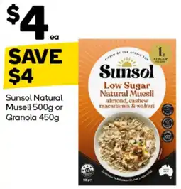 Woolworths Sunsol Natural Muesli offer