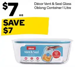 Woolworths décor Vent & Seal Glass Oblong Container offer