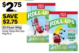 Woolworths Uncle Tobys Roll Ups offer