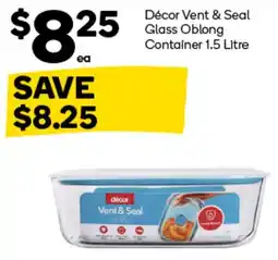 Woolworths décor Vent & Seal Glass Oblong Container offer