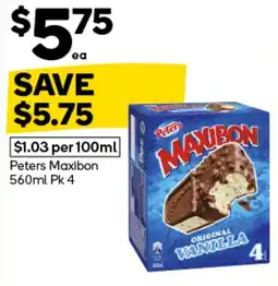 Woolworths Peters Maxibon offer