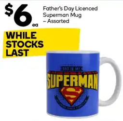 Woolworths Father's Day Licensed Superman Mug offer