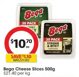 Coles Bega Cheese Slices offer