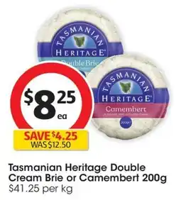 Coles Tasmanian Heritage Double Cream Brie or Camembert offer