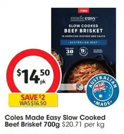 Coles Coles Made Easy Slow Cooked Beef Brisket offer