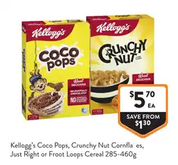 Foodworks Kellogg's Coco Pops, Crunchy Nut Cornflakes offer
