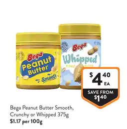 Foodworks Bega Peanut Butter Smooth, Crunchy or Whipped offer