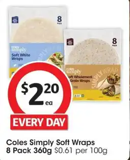 Coles Coles Simply Soft Wraps offer