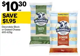 Woolworths Devondale Block or Grated Cheese offer