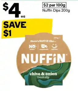 Woolworths Nuffin chive & onion fresh dip offer