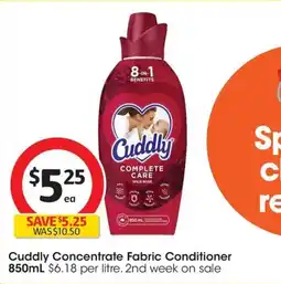 Coles Cuddly Concentrate Fabric Conditioner offer