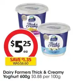 Coles Dairy Farmers Thick & Creamy Yoghurt offer