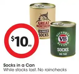 Coles Socks in a Can offer