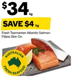 Woolworths Fresh Tasmanian Atlantic Salmon Fillets Skin On offer