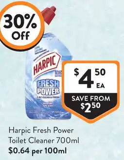 Foodworks Harpic Fresh Power Toilet Cleaner offer