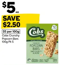 Woolworths Cobs Crunchy Popcorn Bars offer