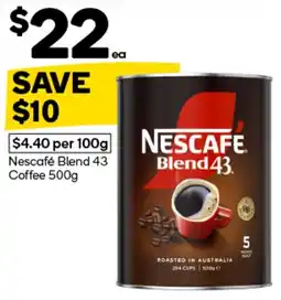Woolworths Nescafe Blend 43 Coffee offer