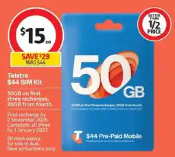 Coles Telstra SIM Kit offer