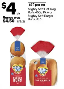 Woolworths Mighty Soft Burger Buns offer