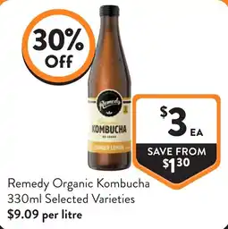 Foodworks Remedy Organic Kombucha offer