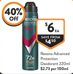 Foodworks Rexona Advanced Protection Deodorant offer