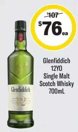 Coles Glenfiddich 12YO Single Malt Scotch Whisky offer