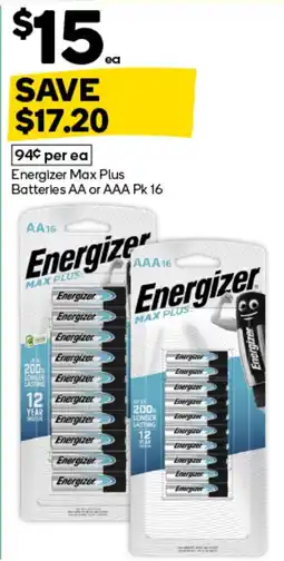 Woolworths Energizer Max Plus Batteries AA or AAA offer